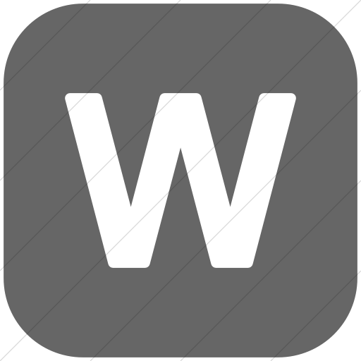 Flat Rounded Square White On Gray Alphanumerics