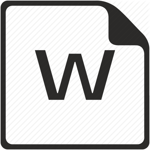 Doc, File, Key, Latin, Letter, W Icon