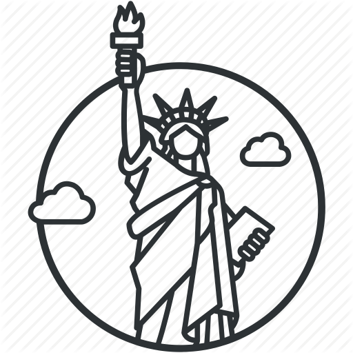 America, Freedom, Landmark, Liberty, Line, Monument, Statue Icon