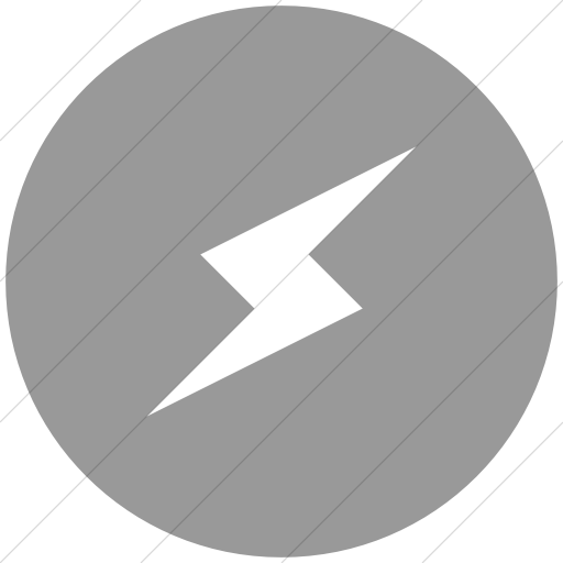 Flat Circle White On Light Gray Raphael Lighting Bolt Icon
