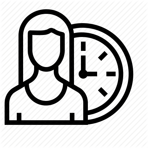 Arrival, Employee, Late, Management, Office, Time, Woman Icon