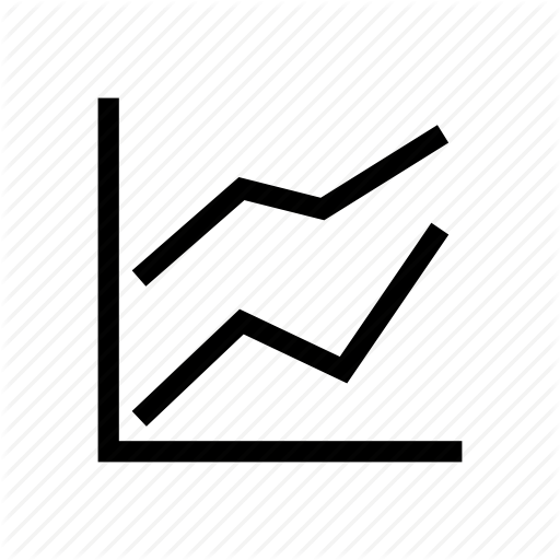 Chart, Graph, Line Graph, Sales, Trend, Two Line Chart Icon