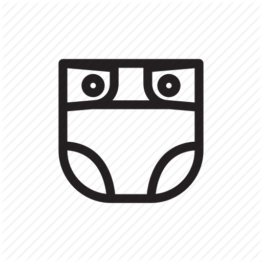 Baby, Diaper, Line Icon