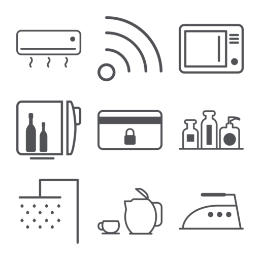 Hotel Features Icons Set Free Vector Icon Packs Free Vector