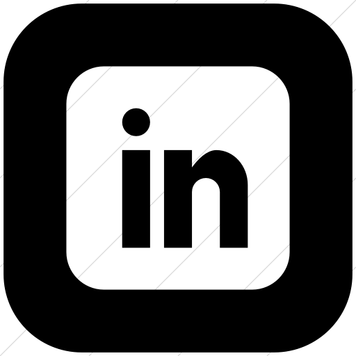 Flat Rounded Square White On Black Social Media