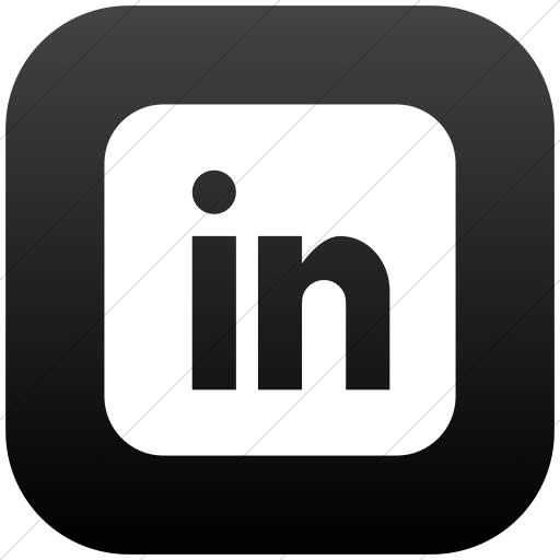 Flat Rounded Square White On Black Gradient Social