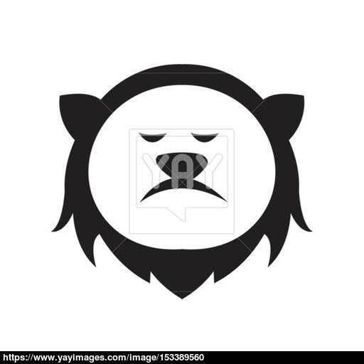Lion Head Logo Cartoon Style Vector