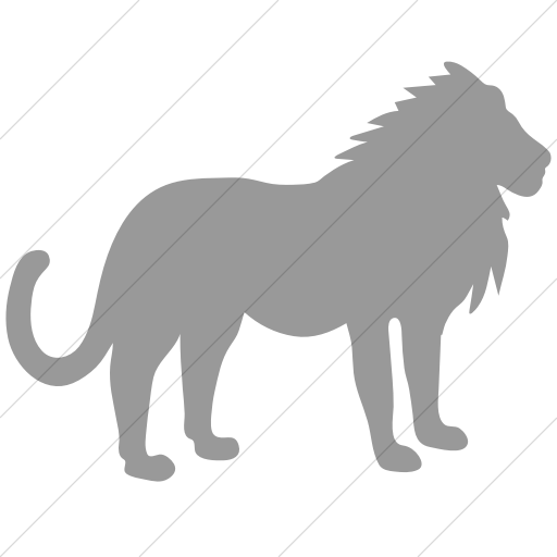 Simple Light Gray Animals Lion Icon