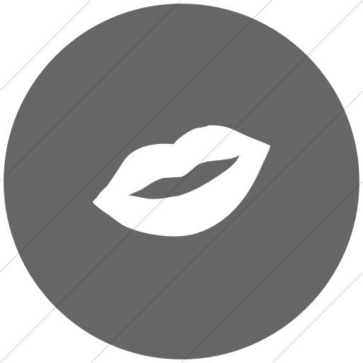 Flat Circle White On Gray Classica Smiley Lips Icon