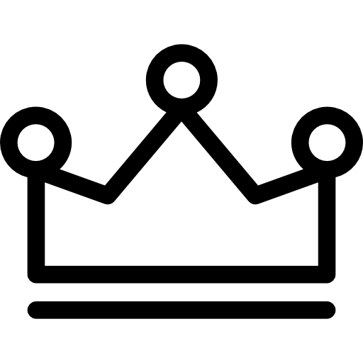 Royal Crown Outline With Three Little Balls On Top Icons Free