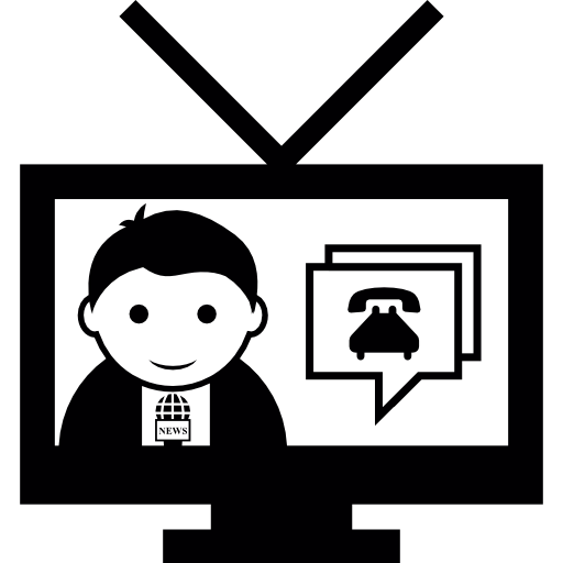 Television News Report With Male Journalist Icons Free Download