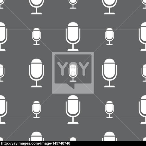 Microphone Icon Speaker Symbol Live Music Sign Seamless Pattern