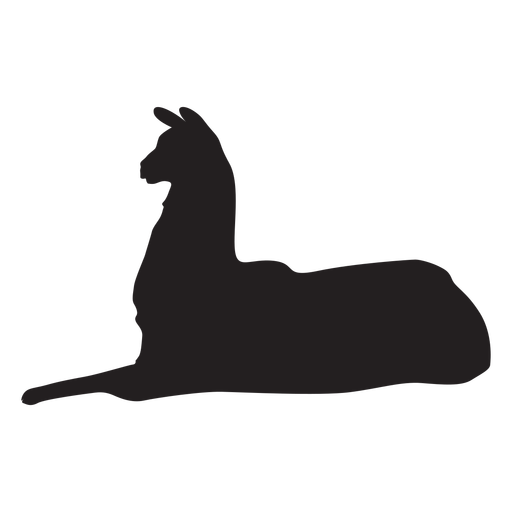 Isolated Llama Lying Silhouette