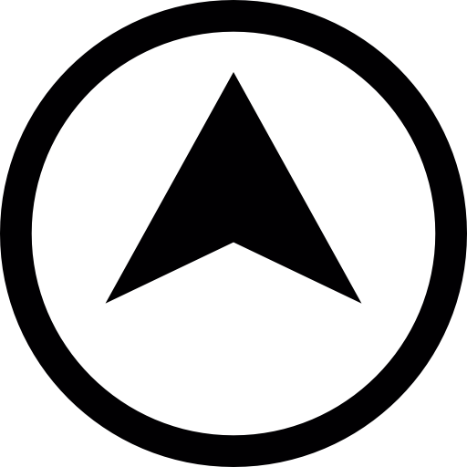 Location Symbol, Arrow Point Inside A Circle Outline Icons Free
