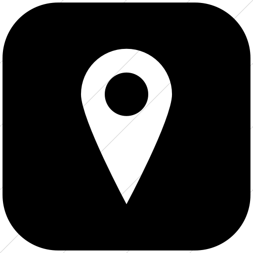 Flat Rounded Square White On Black Raphael Location Icon