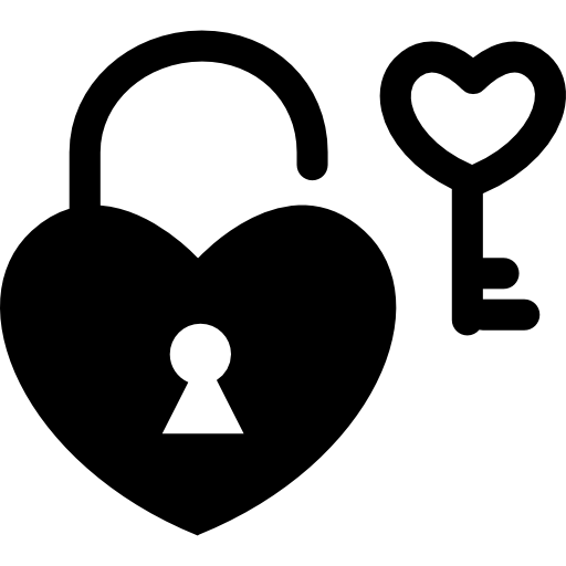 Heart Shaped Padlock And Key Icons Free Download