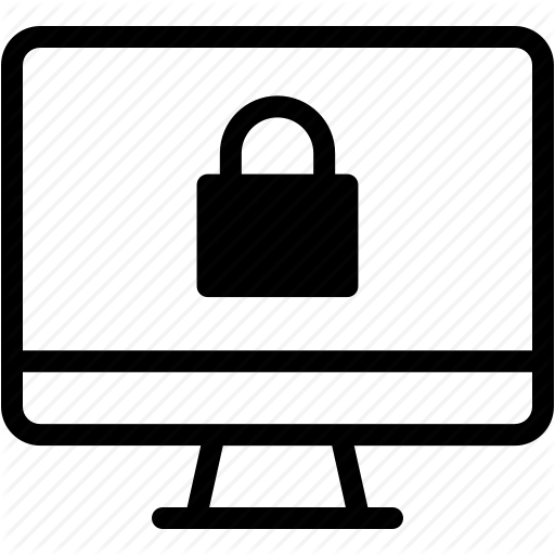 Columns, Computer, Desktop, Interface, Lock, Monitor Icon