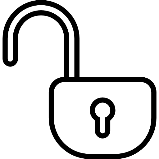 Unlocked Rounded Padlock Outlined Security Tool Interface Symbol
