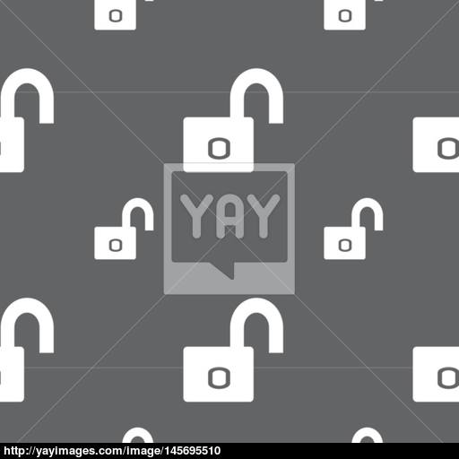 Lock Sign Icon Locker Symbol Seamless Pattern On A Gray