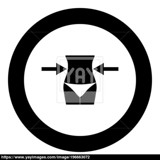 Slimming Woman Concept Black Icon In Circle Vector