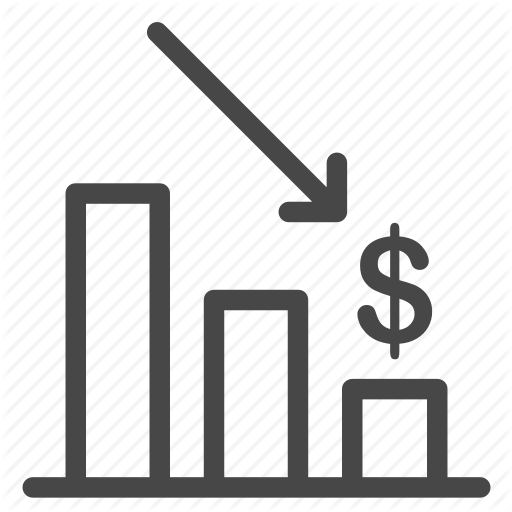 Currency, Direction, Down, Downtrend, Economic, Stocks, Top Loser Icon