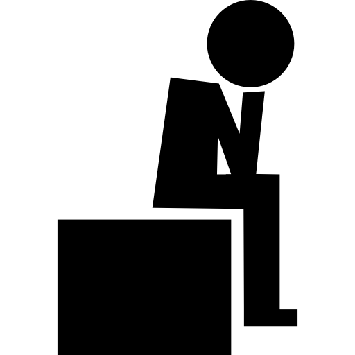 Loser Sitting Resigned Silhouette Icons Free Download