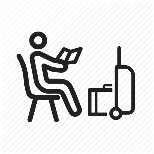 Airport, Flight, Lounge, People, Plane, Travel, Waiting Icon