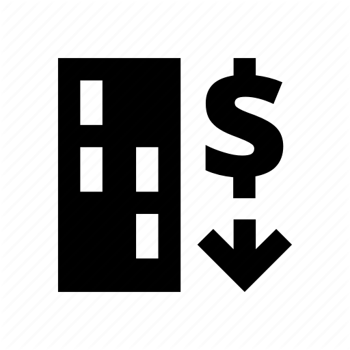 Down, Estate, Income, Low Price, Market Icon
