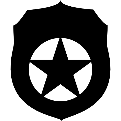 Security Badge With Fivepointed Star Icons Free Download