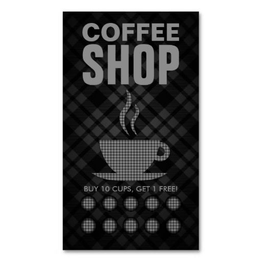 Plaid Coffee Punch Card Work Coffee