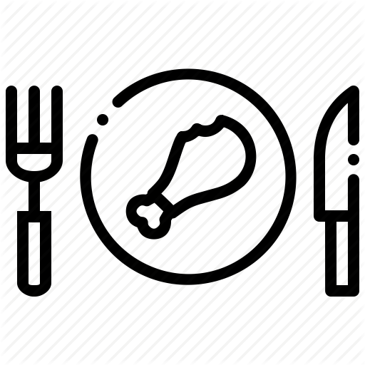 Chicken, Leg, Lunch, Meal, Meat, Piece, Plate Icon