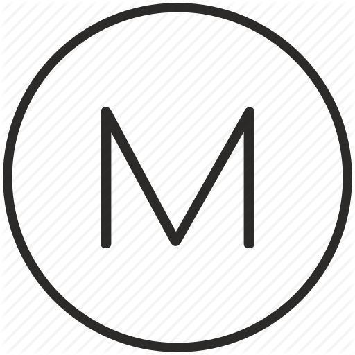 Key, Keyboard, Letter, M, Round Icon