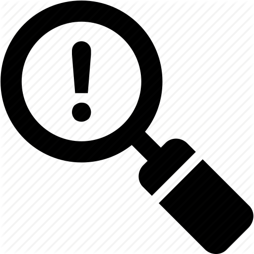 Attention, Caution, Error, Find Error, Magnifier Icon