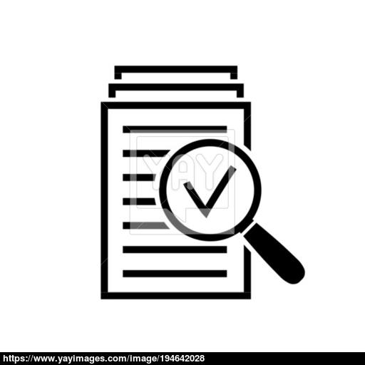 Magnifying Glass Icon, Search Documents Sign Vector