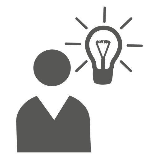 Man With Idea Bulb Icon