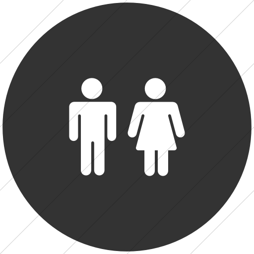 Flat Circle White On Dark Gray Foundation Male Female