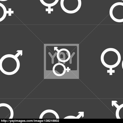 Male And Female Icon Sign Seamless Pattern On A Gray Background