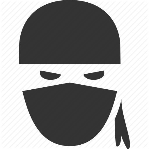Black And White Ninja Head Vector