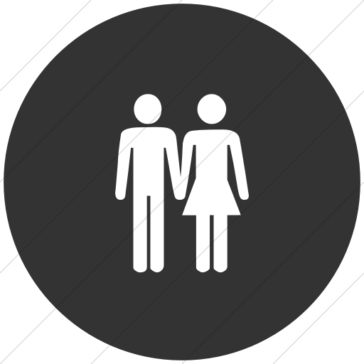 Flat Circle White On Dark Gray Classica Man And Woman