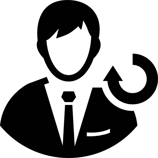 Man, User, With, Circle, Arrow Icon Free Of Rounded Users Set