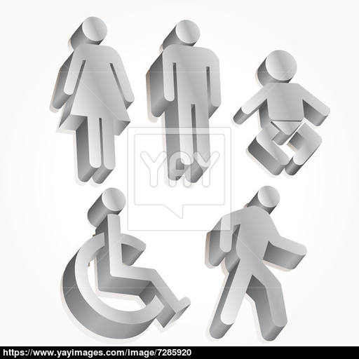 Set Icon Vector Man, Woman, Baby Image