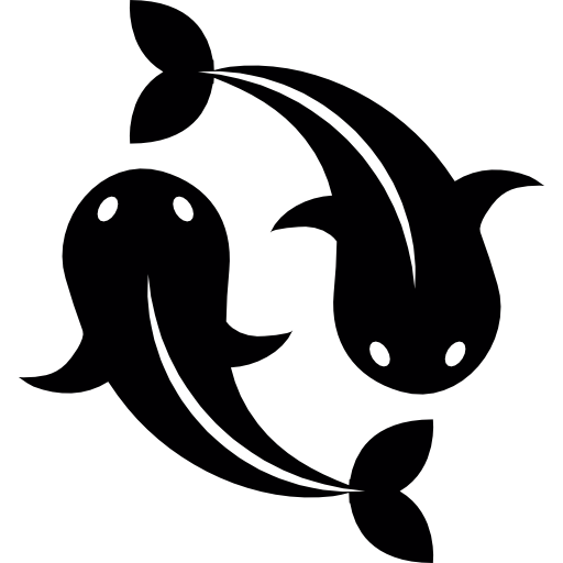 Two Golden Carps Free Vector Icons Designed