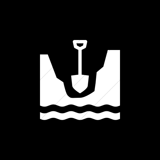 Flat Square White On Black Iconathon Hand Dug Well Icon
