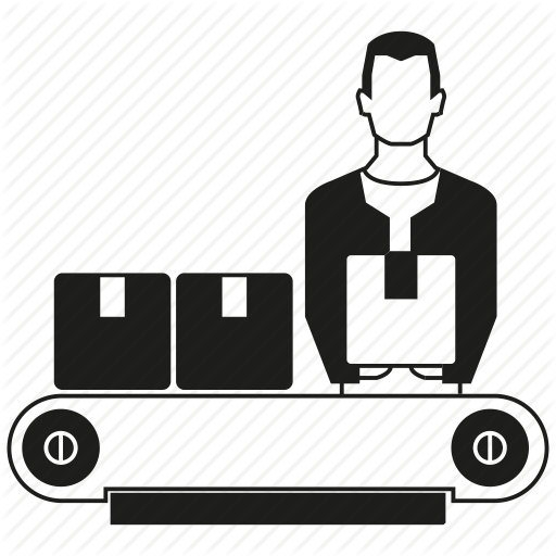 Box, Factory, Manufacturing, Production Line, Supply Icon