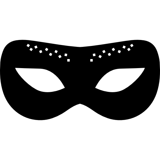 Carnival Mask Of Black Rounded Shape Icons Free Download