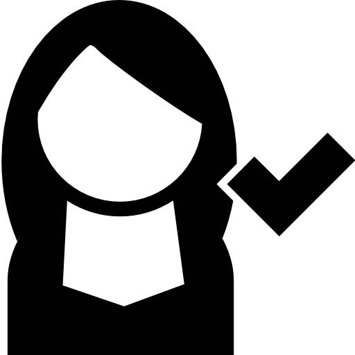 Female, User, With, Check, Mark Icon Free Of User Variation Set