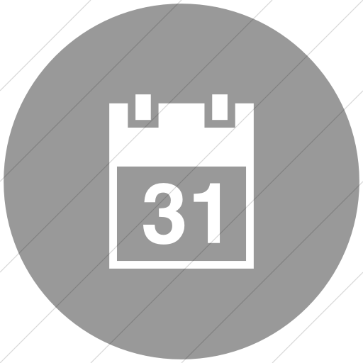 Flat Circle White On Light Gray Raphael Calendar Icon