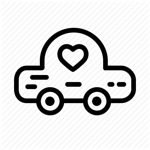 Auto, Car, Heart, Just Married, Love, Marriage Car, Wedding Icon