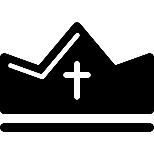 Religious Crown Silhouette With Cross Symbol Icons Free Download