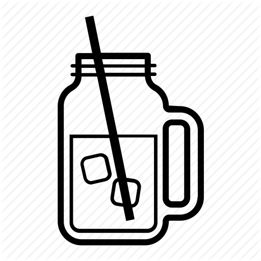 Container, Drink, Glass, Jar, Mason, Straw Icon